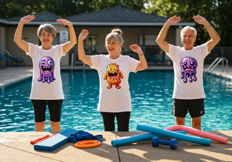 长者游泳与水中有氧队